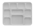 Rectangular Disposable 10 Compartment Thali / Plates - 25 Pcs